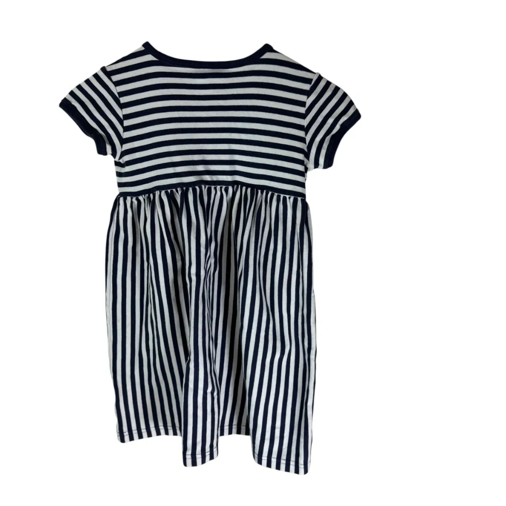 Hanna Andersson Navy/White Striped‎ Play Dress Sz 5